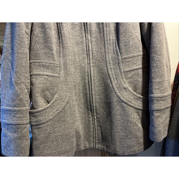 Fleet Street Ltd Wool Blend Hooded Coat Jacket Medium Gray Zipper Outdoor Travel - Picture 6 of 13
